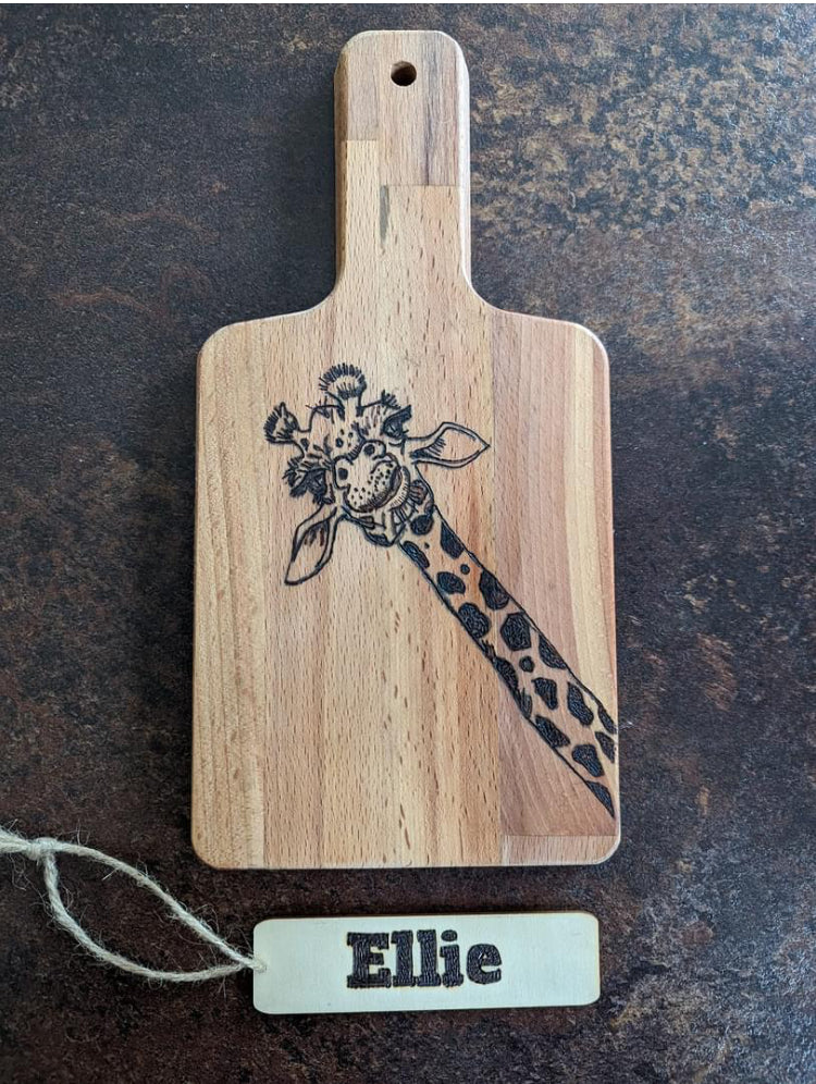 giraffe pyrography image