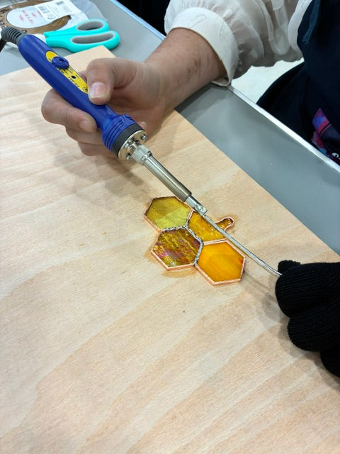 Honeycomb & Bee Suncatcher - Stained Glass Art With Luminar Glass Studios - 25th July 2.30pm - 5pm