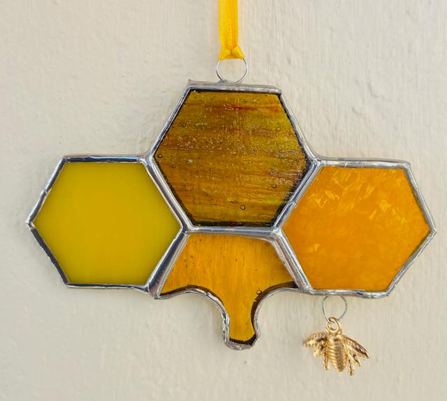 Honeycomb & Bee Suncatcher - Stained Glass Art With Luminar Glass Studios - 25th July 2.30pm - 5pm